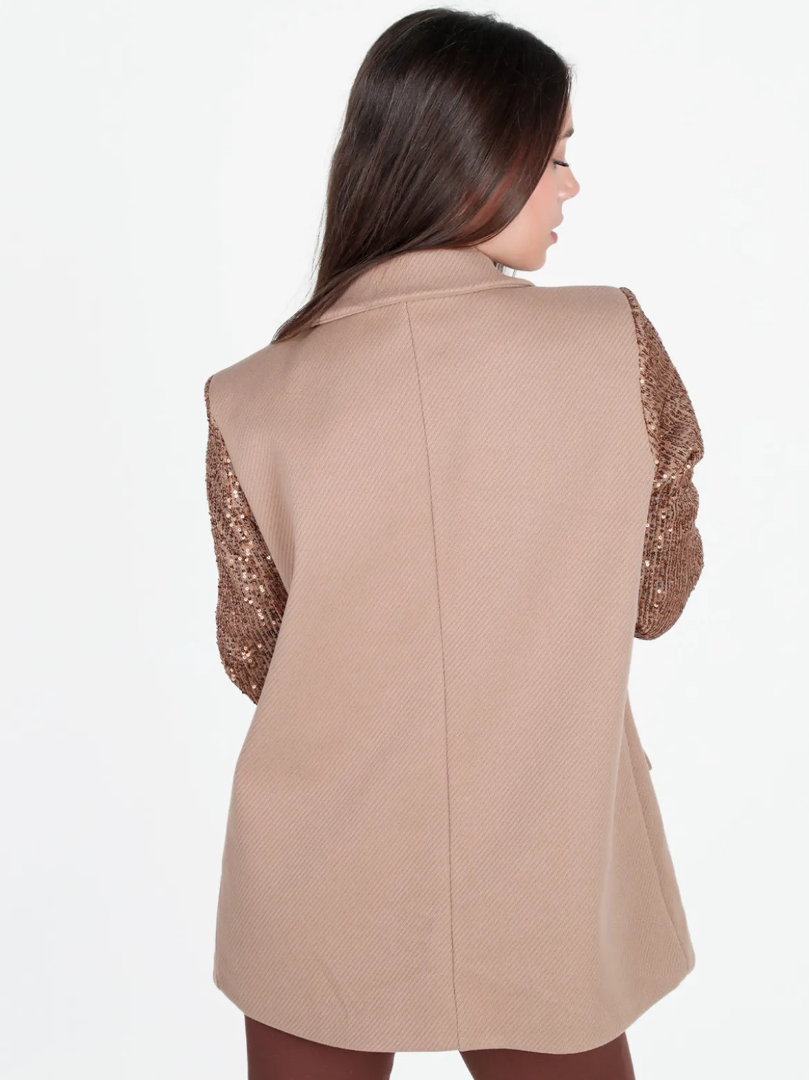 Solada Blazer donna oversize con maniche di paillettes