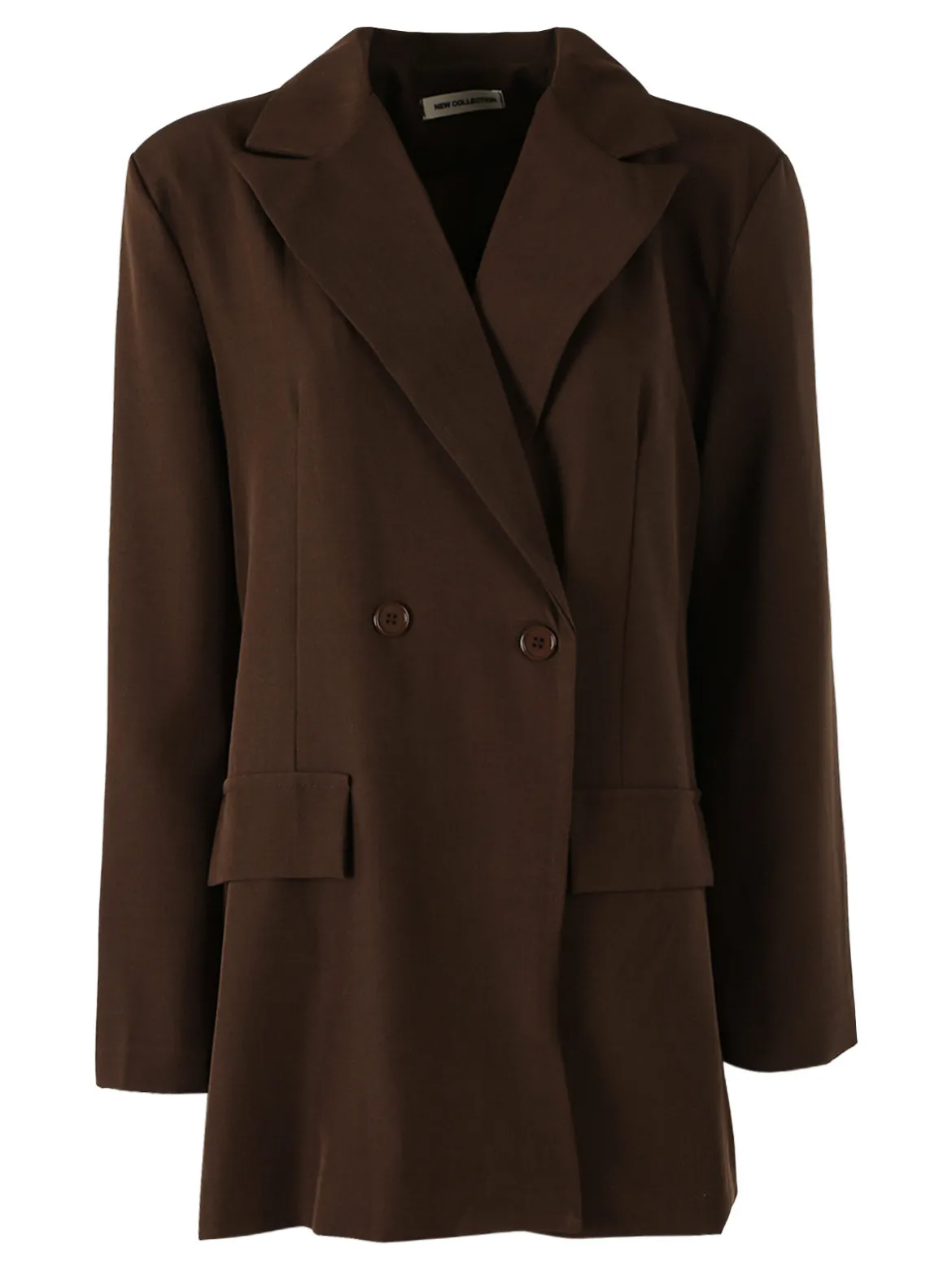 Solada Blazer oversize da donna con chiusura a doppiopetto - moro