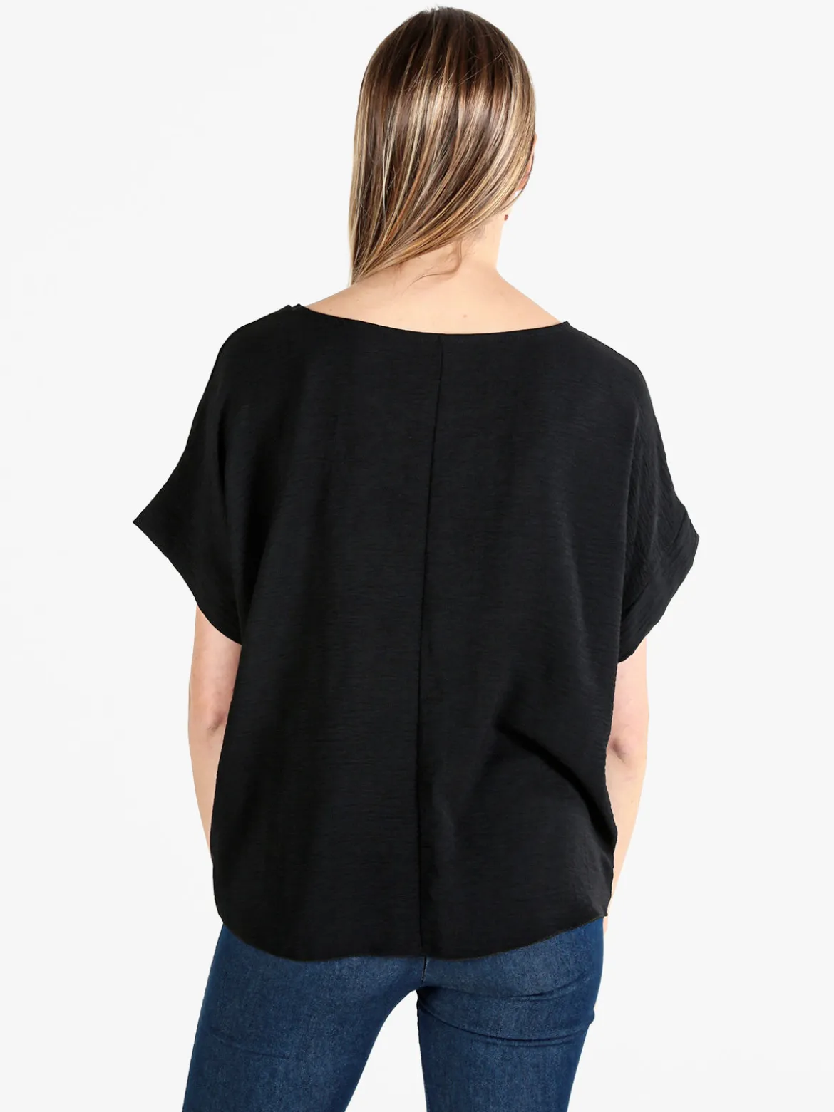 Solada Blusa donna a maniche corte con nodo sul fondo