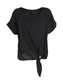 Solada Blusa donna a maniche corte con nodo sul fondo