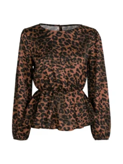 Solada Blusa donna a maniche lunghe con stampa animalier