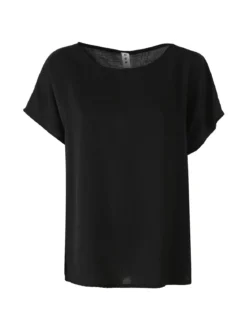 Solada Blusa donna girocollo a maniche corte - nero