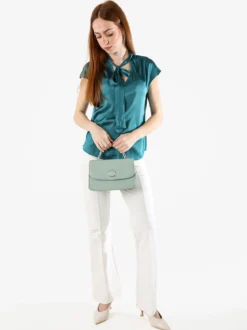 Solada Blusa donna senza maniche con scollo a V profondo - ottanio