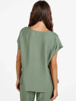 Solada Blusa donna senza maniche con scollo a V - verde