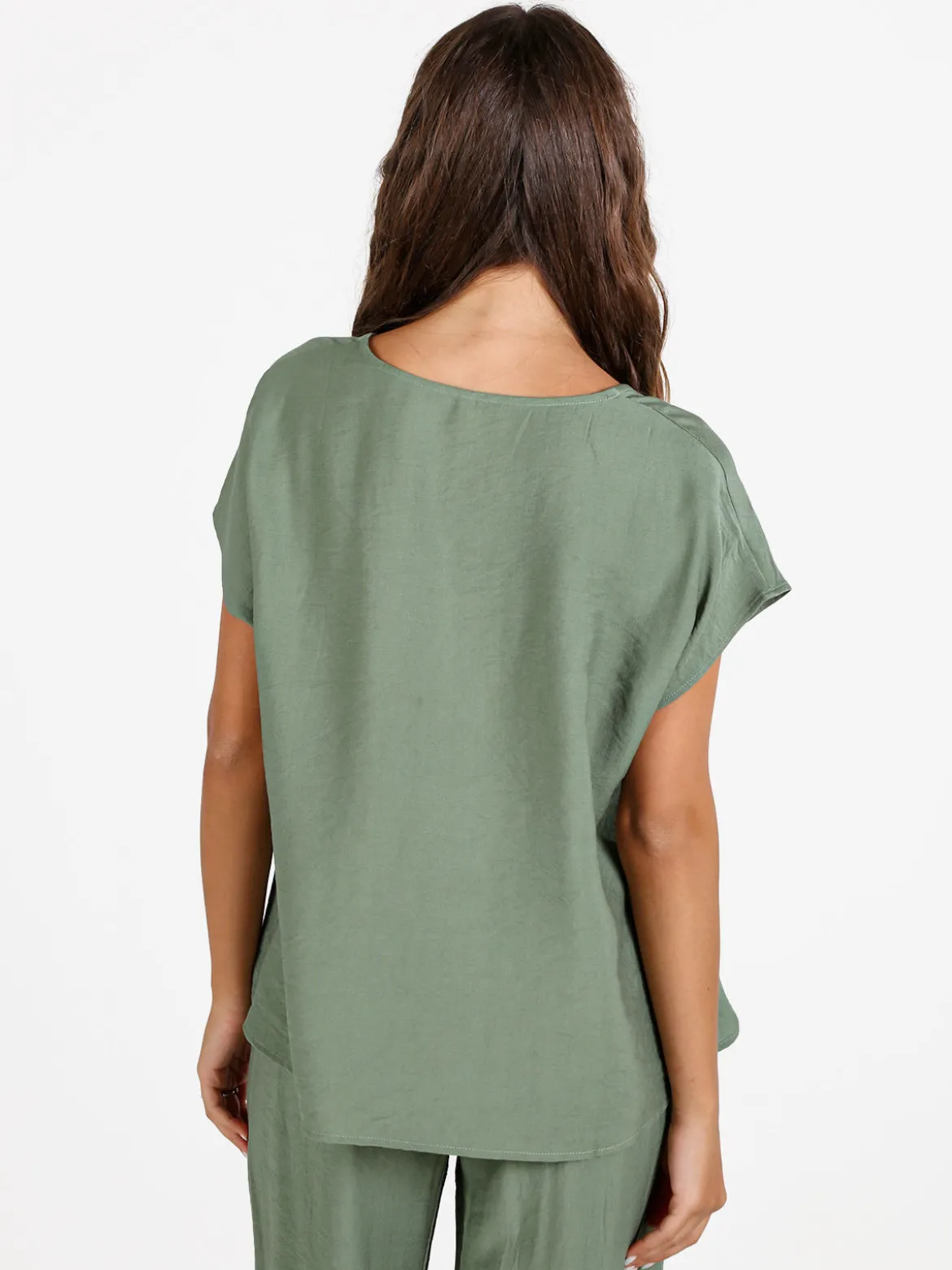 Solada Blusa donna senza maniche con scollo a V - verde