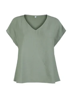 Solada Blusa donna senza maniche con scollo a V - verde