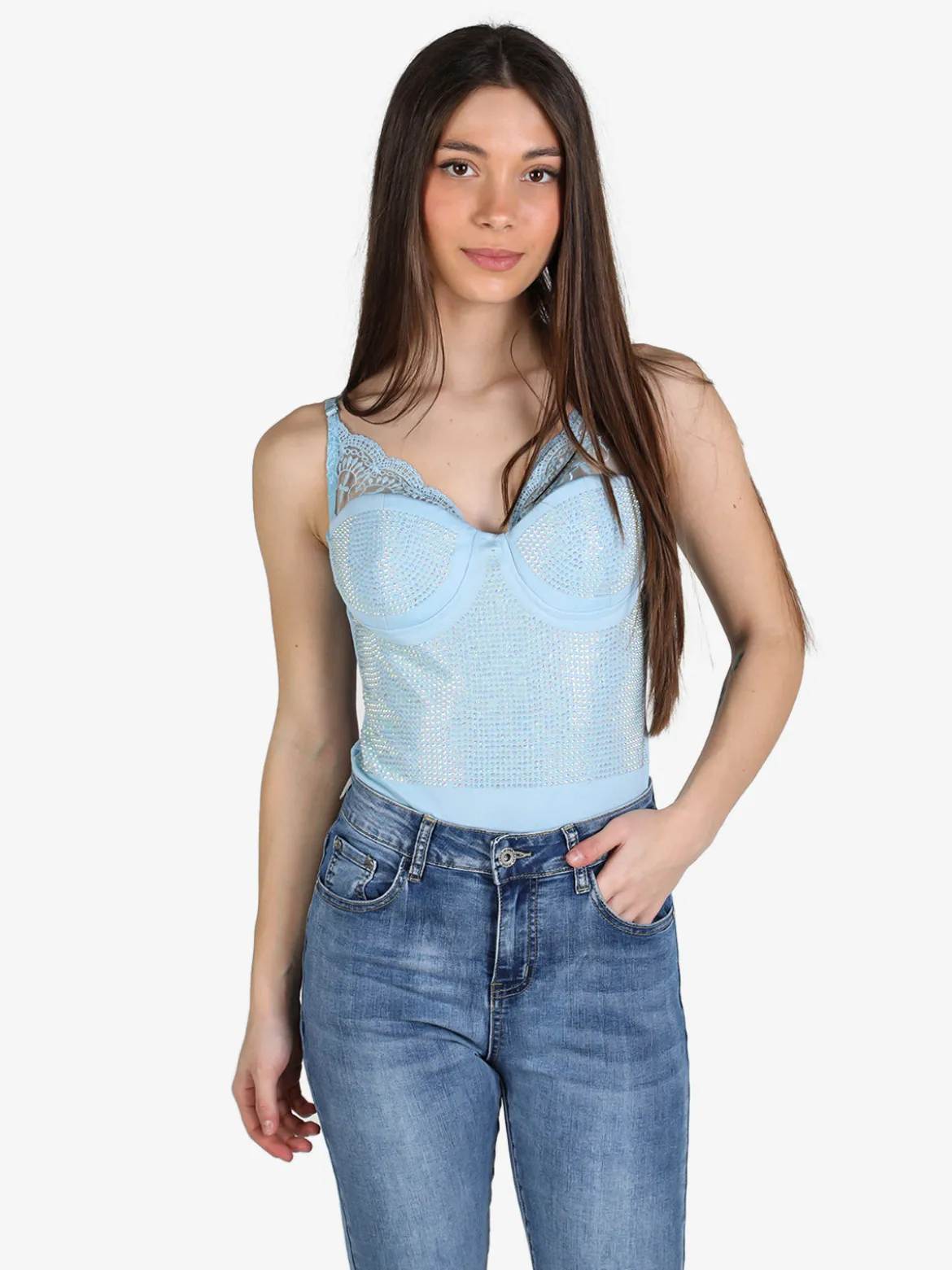 Solada Body donna con strass e coppe imbottite