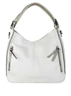 Solada Borsa hobo da donna in ecopelle - bianco