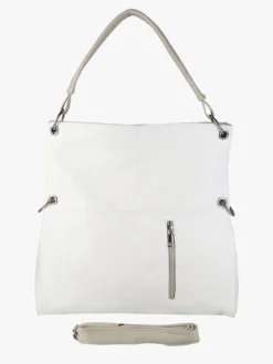 Solada Borsa hobo da donna in ecopelle - bianco
