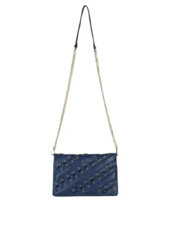 Solada Borsa rigida a tracolla con manico a catena - blu