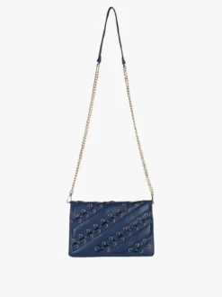 Solada Borsa rigida a tracolla con manico a catena - blu