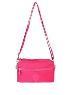 Solada Borsetta a tracolla rettangolare da donna in nylon - fucsia