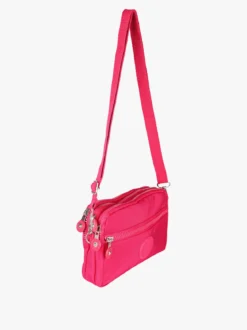 Solada Borsetta a tracolla rettangolare da donna in nylon - fucsia