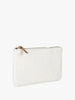 Solada Bustina donna in ecopelle con zip - bianco