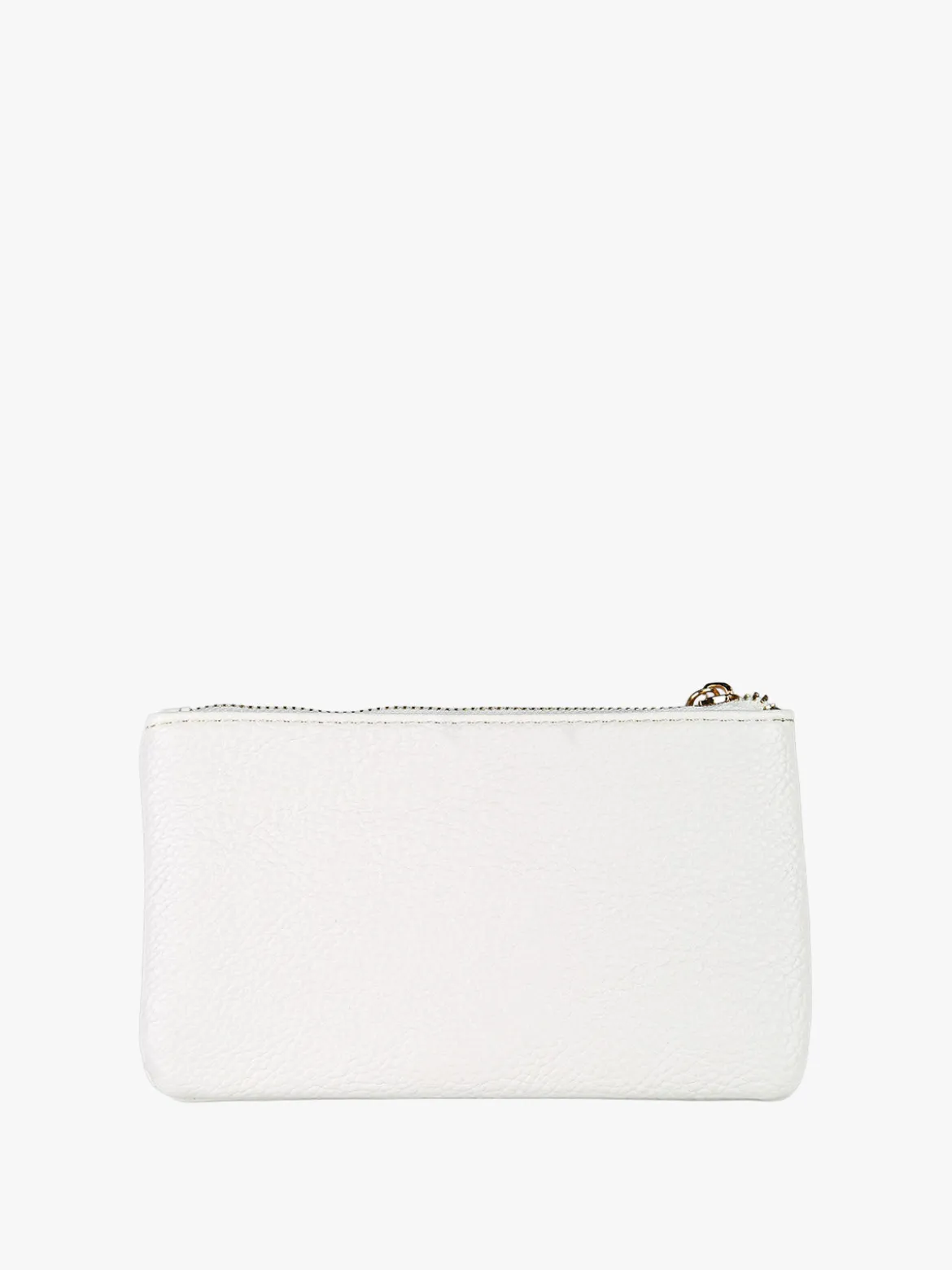 Solada Bustina donna in ecopelle con zip - bianco
