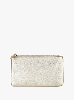 Solada Bustina donna in ecopelle con zip - oro
