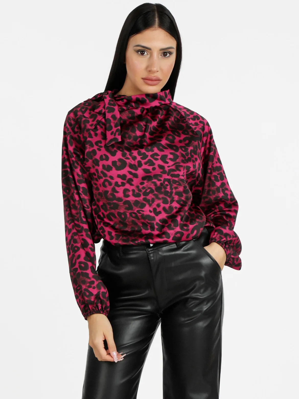 Solada Camicetta donna animalier accollata