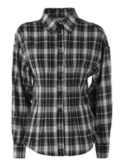Solada Camicia a quadri da donna a maniche lunghe - nero
