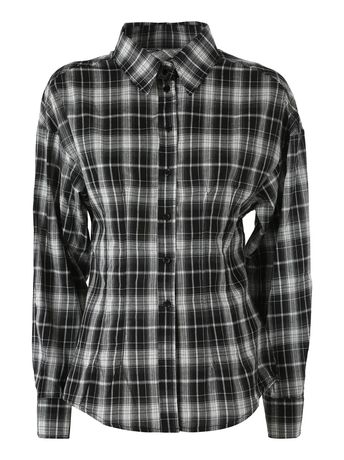Solada Camicia a quadri da donna a maniche lunghe - nero