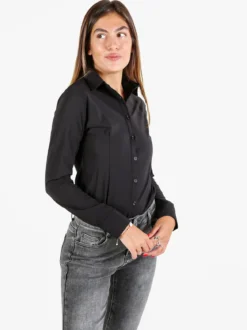 Solada Camicia body donna a maniche lunghe - nero