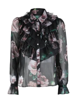 Solada Camicia da donna a maniche lunghe con balze a volant