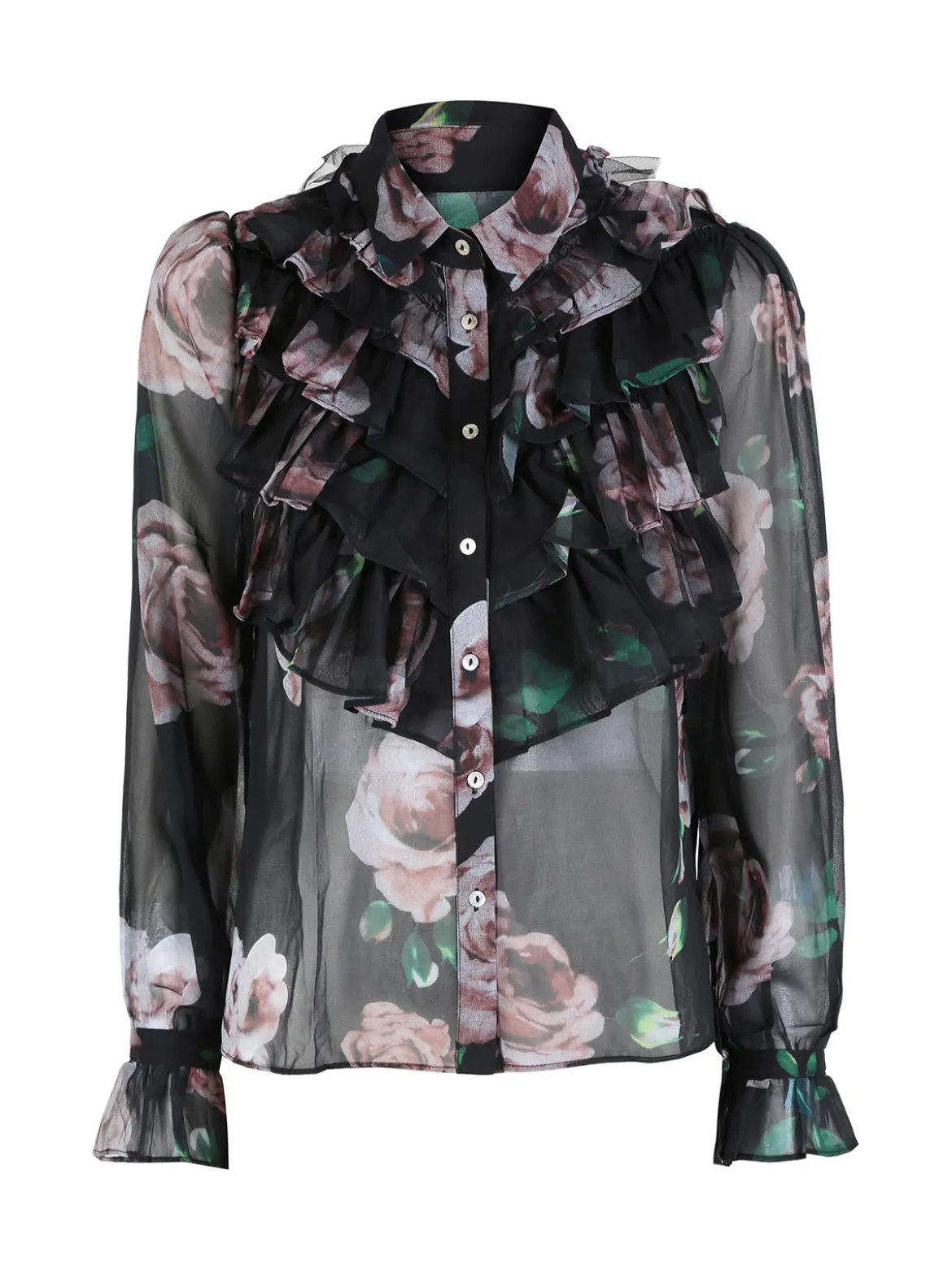 Solada Camicia da donna a maniche lunghe con balze a volant