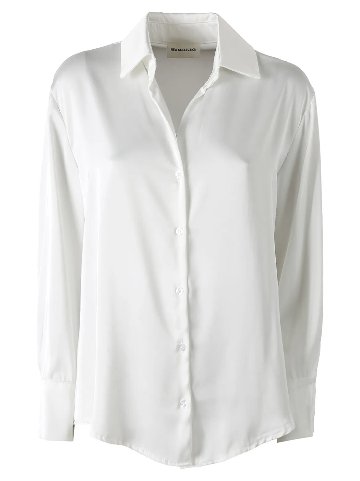 Solada Camicia da donna effetto raso a maniche lunghe - bianco
