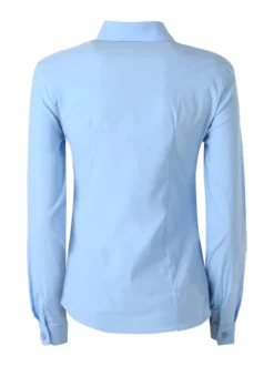 Solada Camicia da donna elasticizzata a maniche lunghe - azzurro
