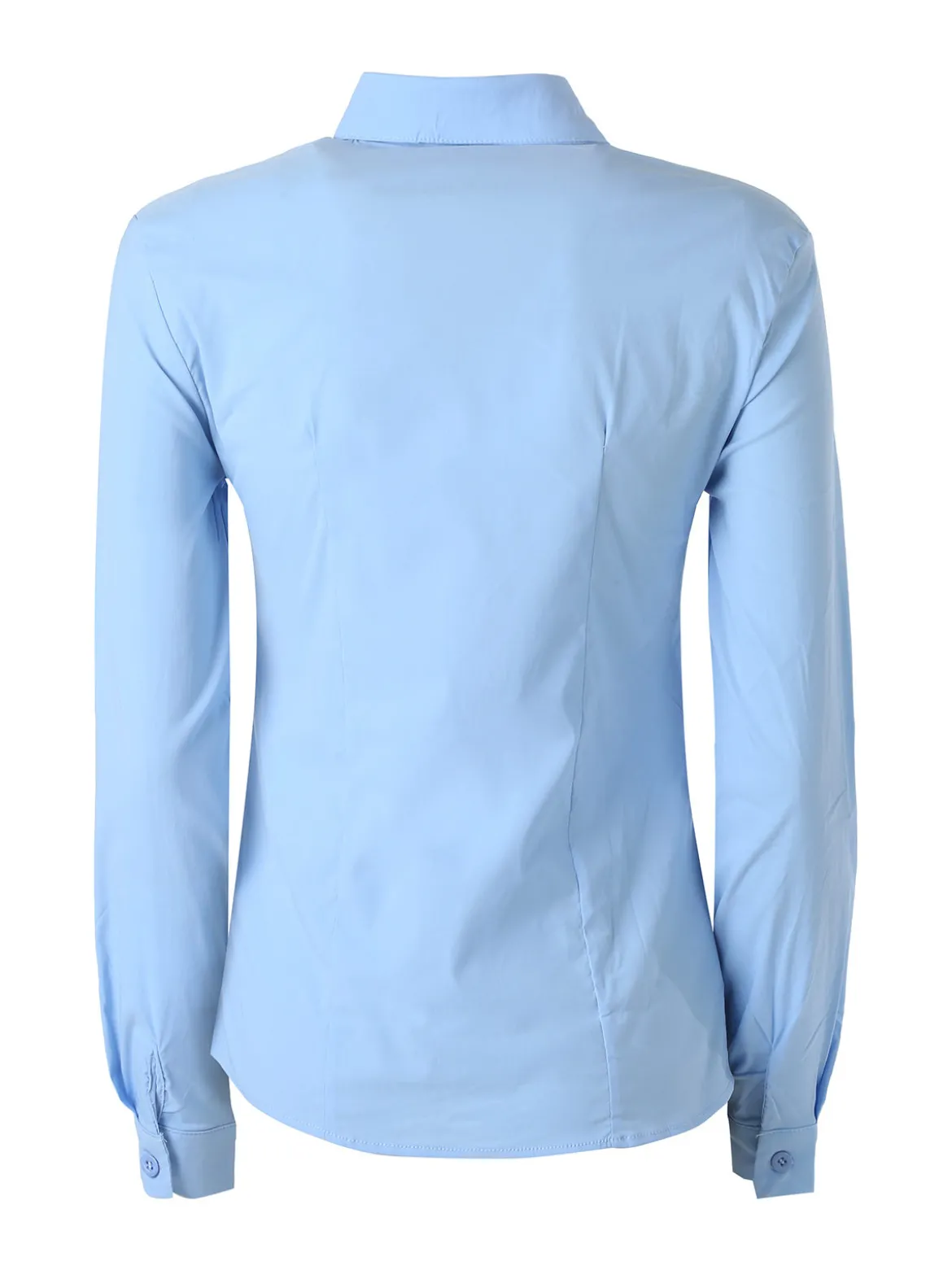 Solada Camicia da donna elasticizzata a maniche lunghe - azzurro