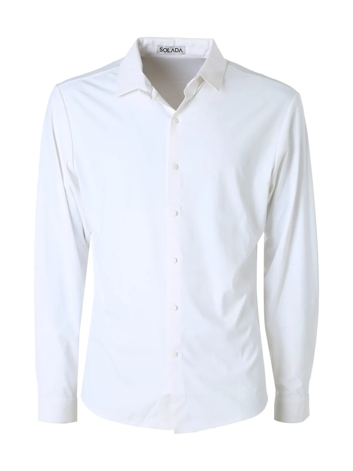Solada Camicia da uomo a maniche lunghe in tessuto elasticizzato - bianco