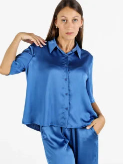 Solada Camicia donna a maniche corte effetto raso