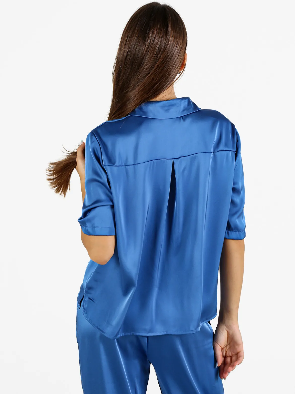 Solada Camicia donna a maniche corte effetto raso