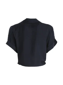 Solada Camicia donna a maniche corte in viscosa - blu scuro