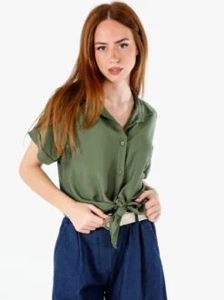 Solada Camicia donna a maniche corte in viscosa - militare