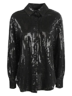 Solada Camicia donna a maniche lunghe con lustrini