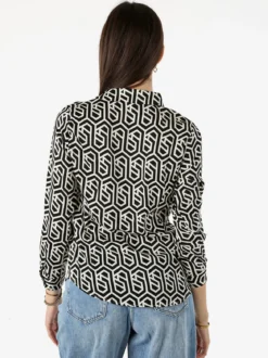 Solada Camicia donna a maniche lunghe con stampe - nero