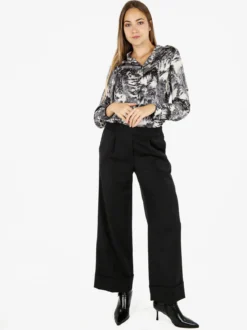 Solada Camicia donna a maniche lunghe con stampe - nero