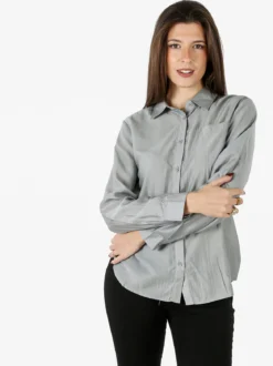 Solada Camicia donna a maniche lunghe in misto cotone - grigio