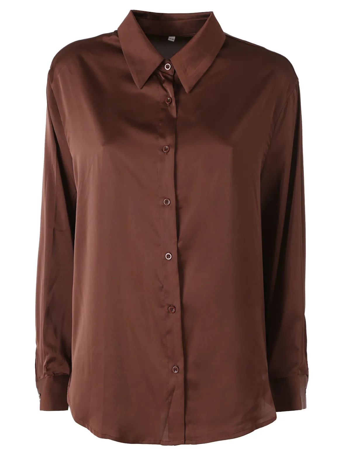 Solada Camicia donna a maniche lunghe in tessuto simil raso - moro