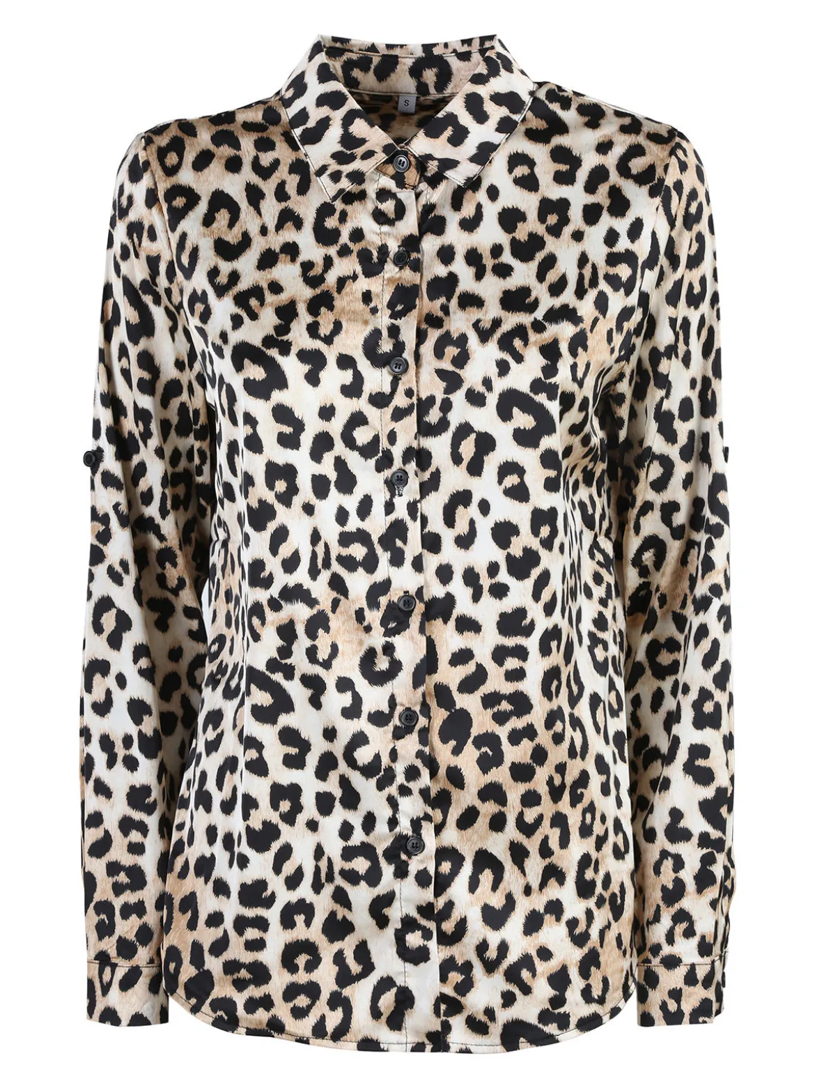 Solada Camicia donna animalier a maniche lunghe - beige