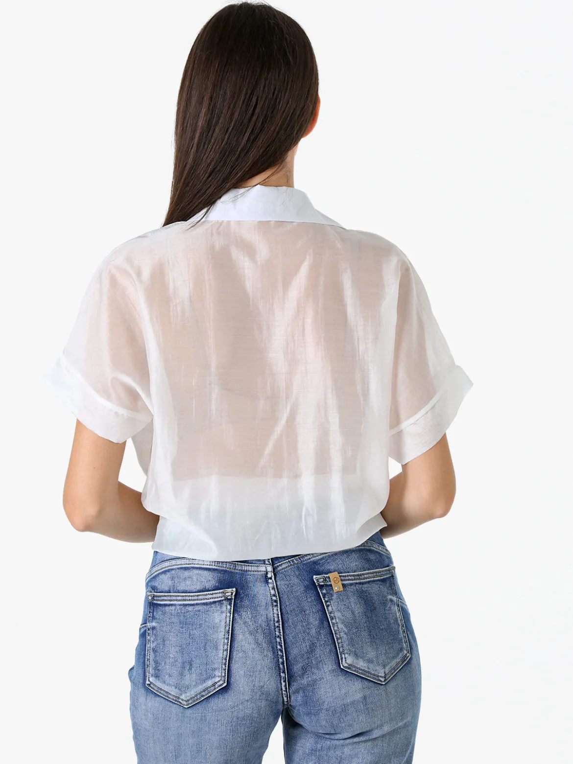 Solada Camicia donna annodata a maniche corte - bianco