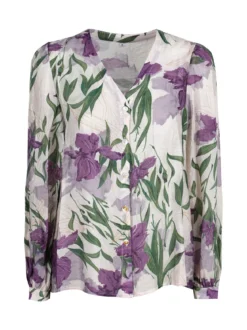 Solada Camicia donna leggera a maniche lunghe con scollo a V