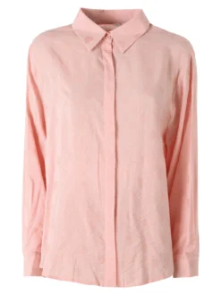 Solada Camicia donna oversize a maniche lunghe in misto cotone - rosa