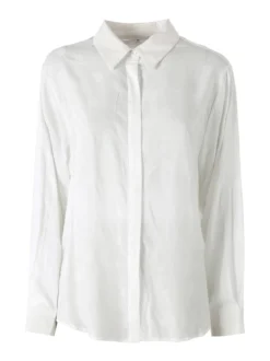 Solada Camicia donna oversize a maniche lunghe in misto cotone - bianco
