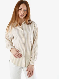 Solada Camicia donna oversize a righe - giallo