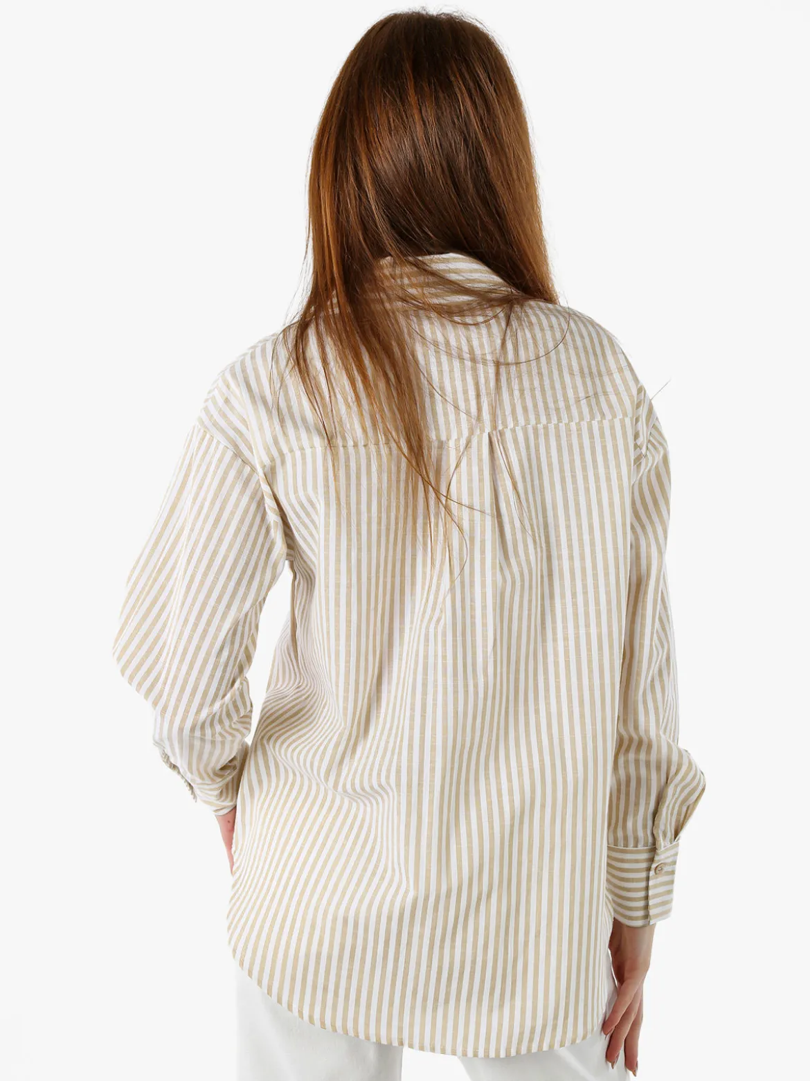 Solada Camicia donna oversize a righe - giallo