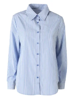 Solada Camicia donna rigata a maniche lunghe - azzurro