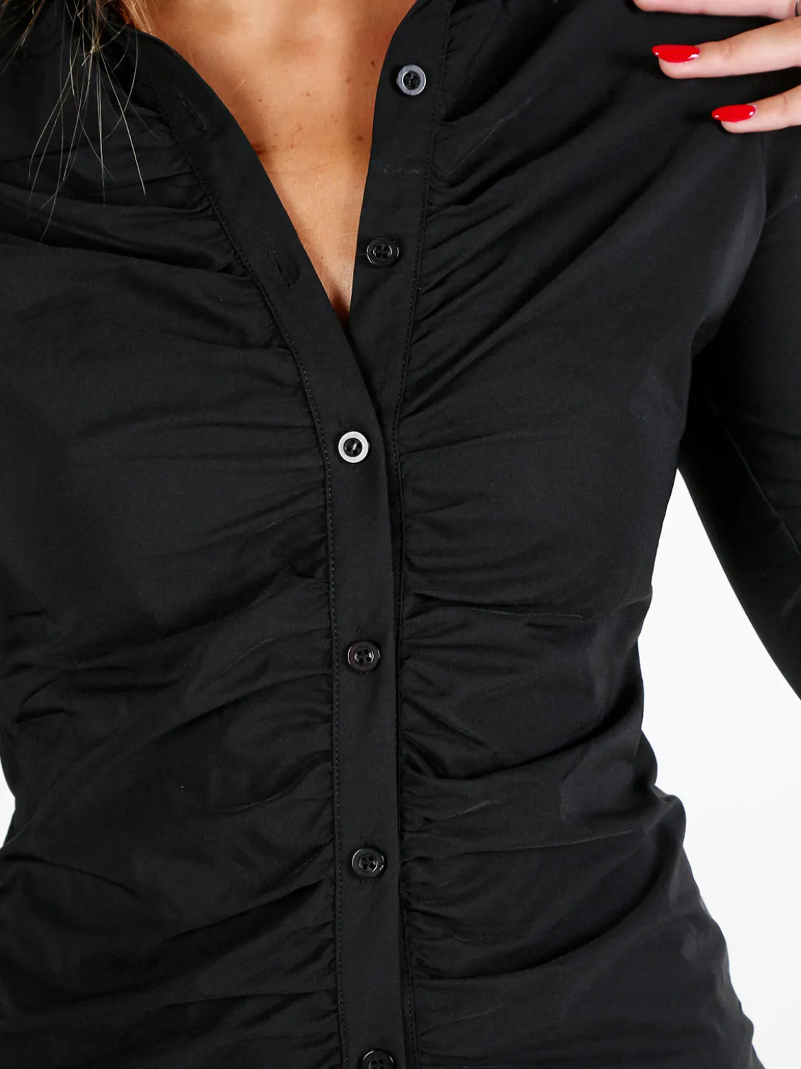 Solada Camicia donna slim a maniche lunghe - nero