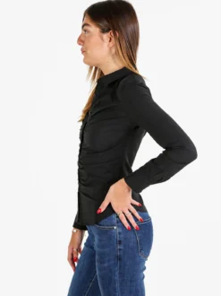 Solada Camicia donna slim a maniche lunghe - nero