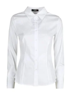 Solada Camicia donna slim fit a maniche lunghe - bianco